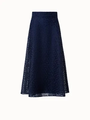 A-Line Skirt with St. Gallen Flower Embroidery Akris