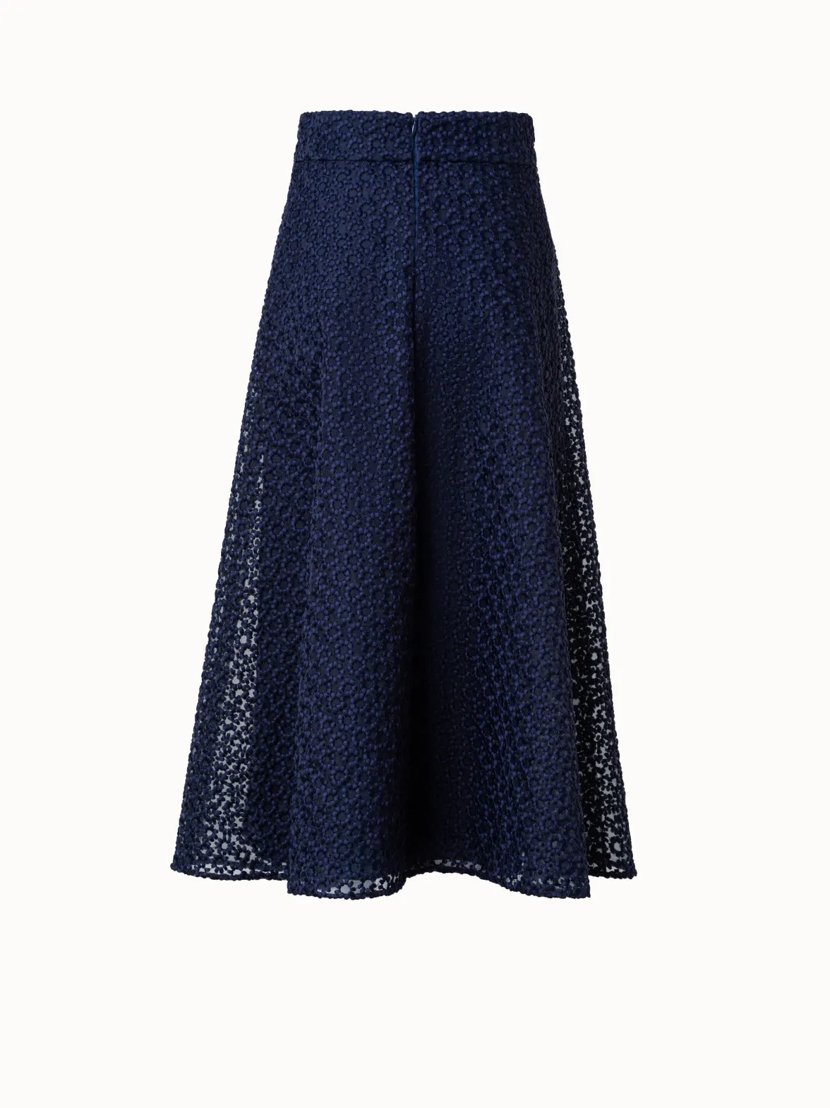 A-Line Skirt with St. Gallen Flower Embroidery Akris