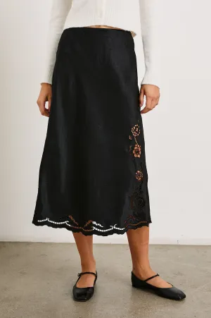 ANYA SKIRT - BLACK EYELET Rails