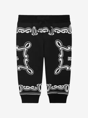 Baby Boys Bandana Print Joggers in Black