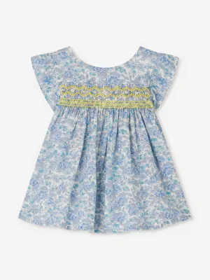 Baby Girls Floral Naomie Blouse in Blue