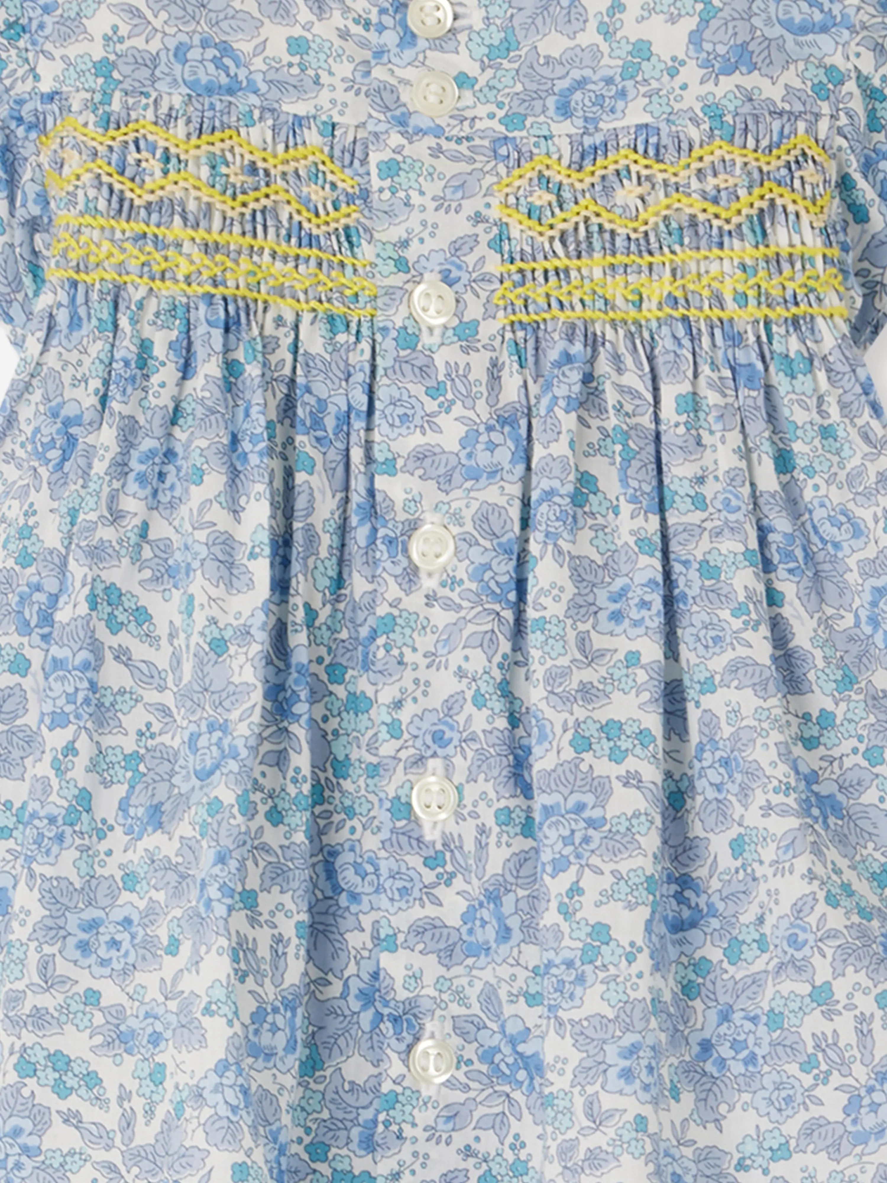 Baby Girls Floral Naomie Blouse in Blue