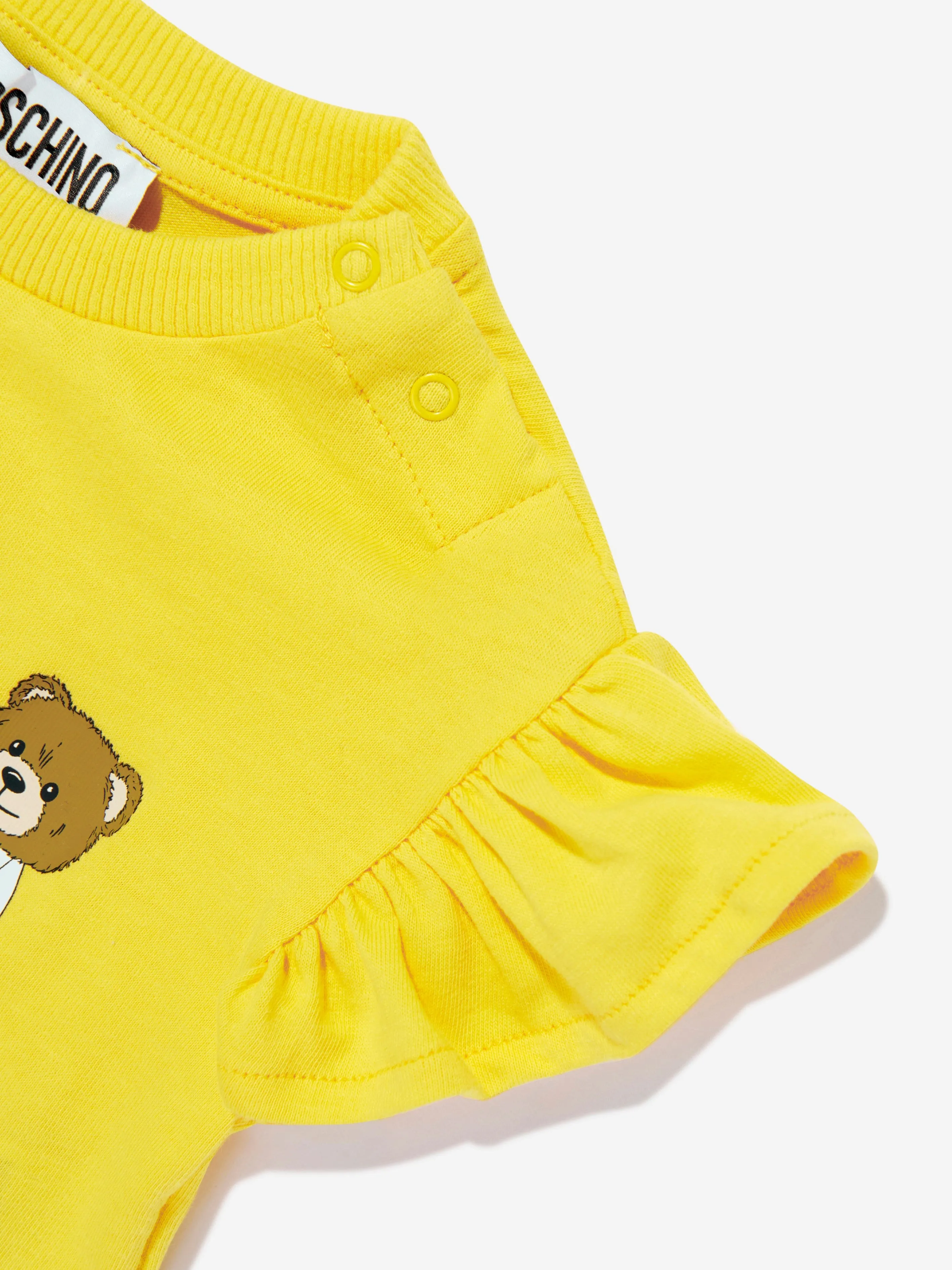 Baby Girls Teddy Bear Logo T-Shirt in Yellow