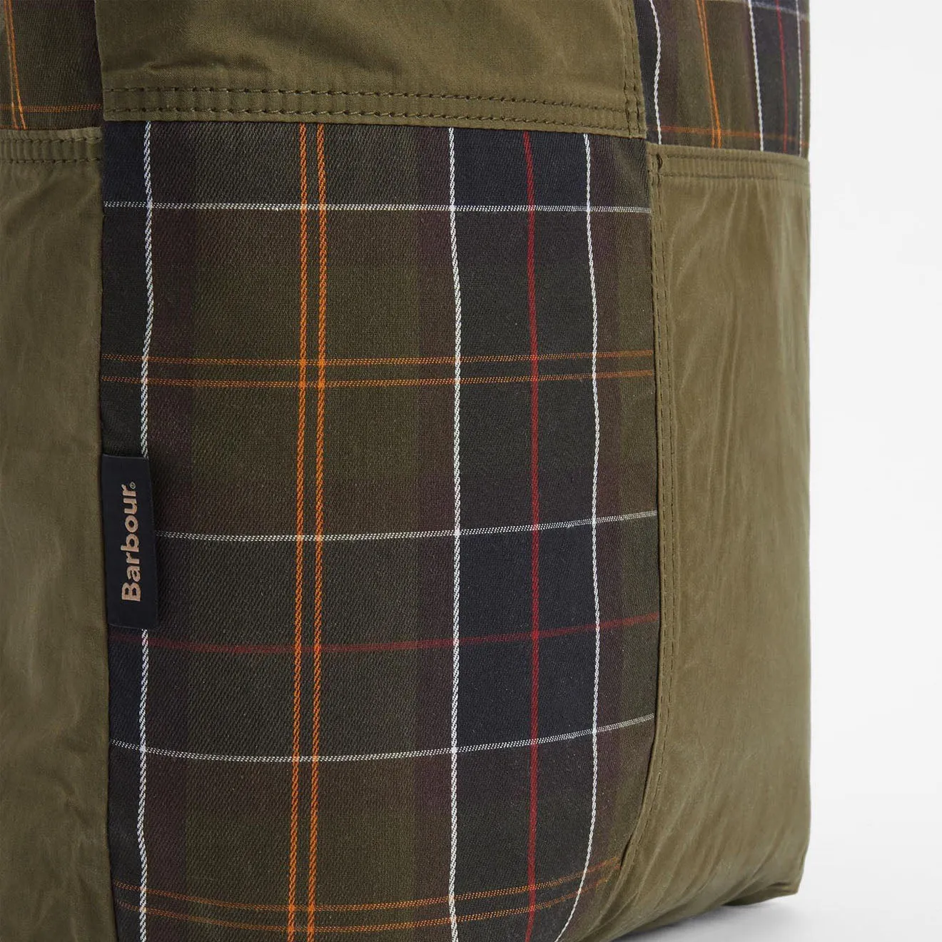 Barbour Transport Patchwork Tote Bag Dusky Green