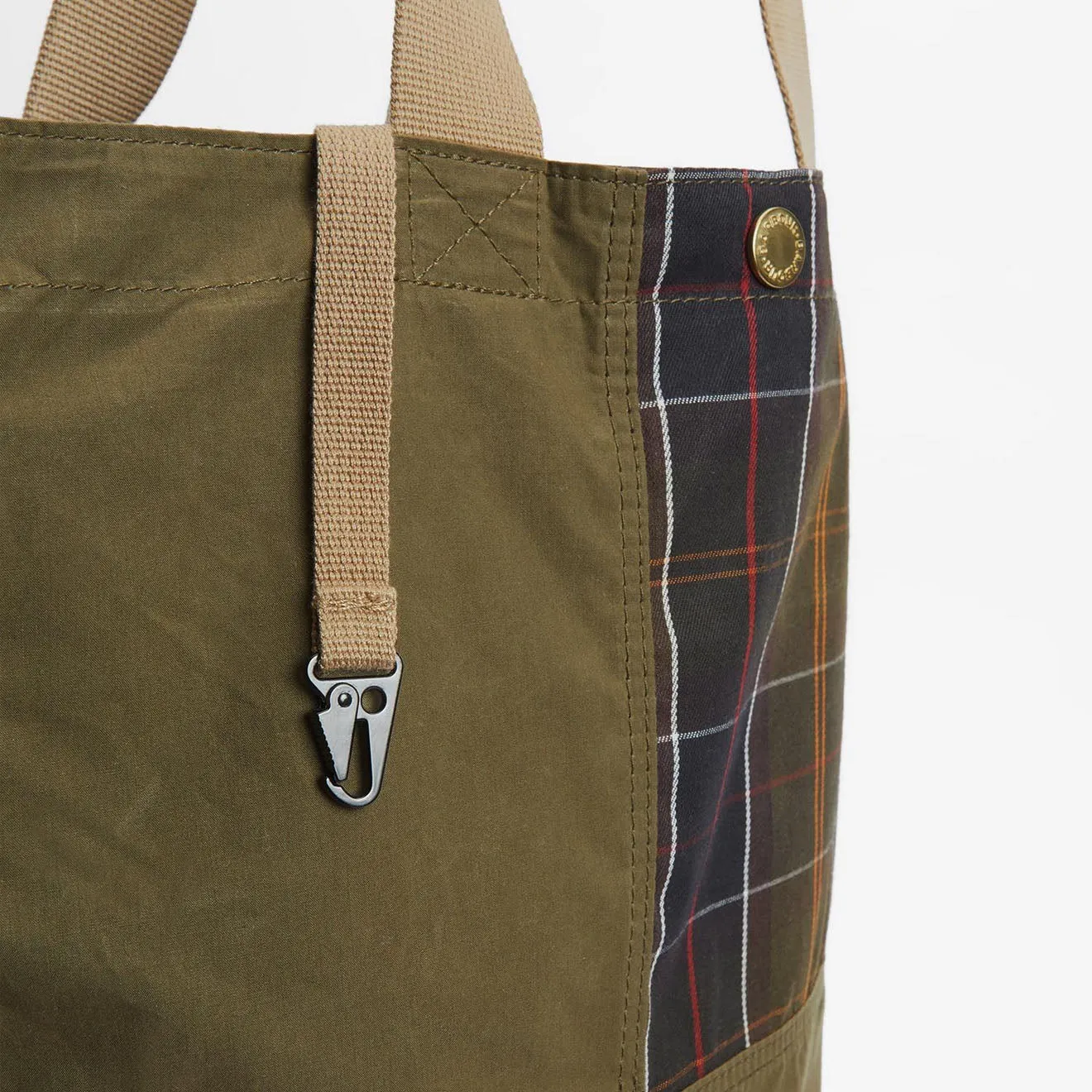 Barbour Transport Patchwork Tote Bag Dusky Green
