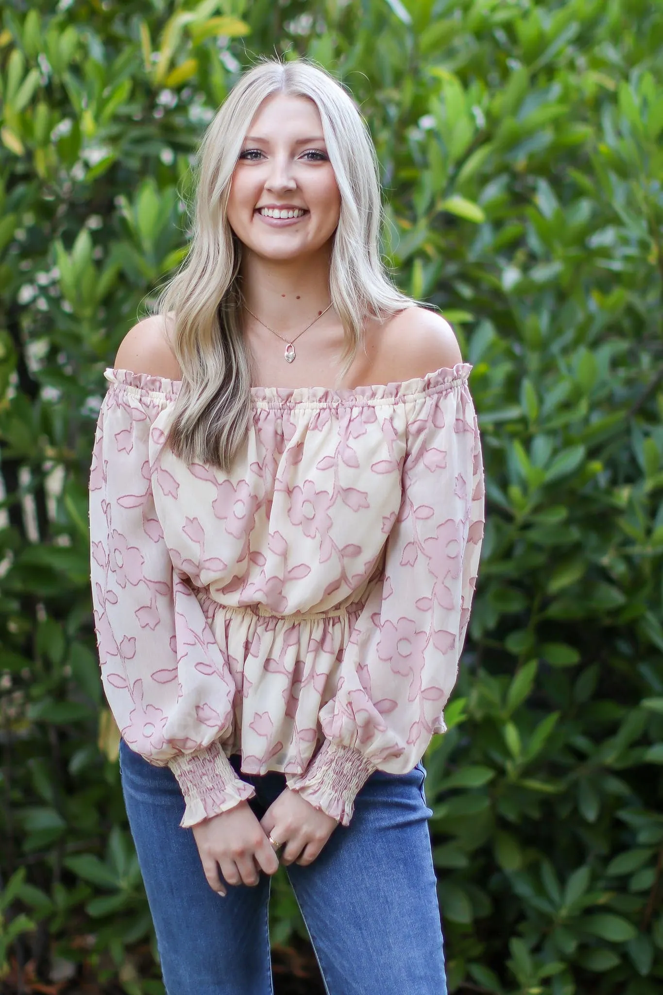 Belisa Jacquard Ruffled Peplum Top - FINAL SALE