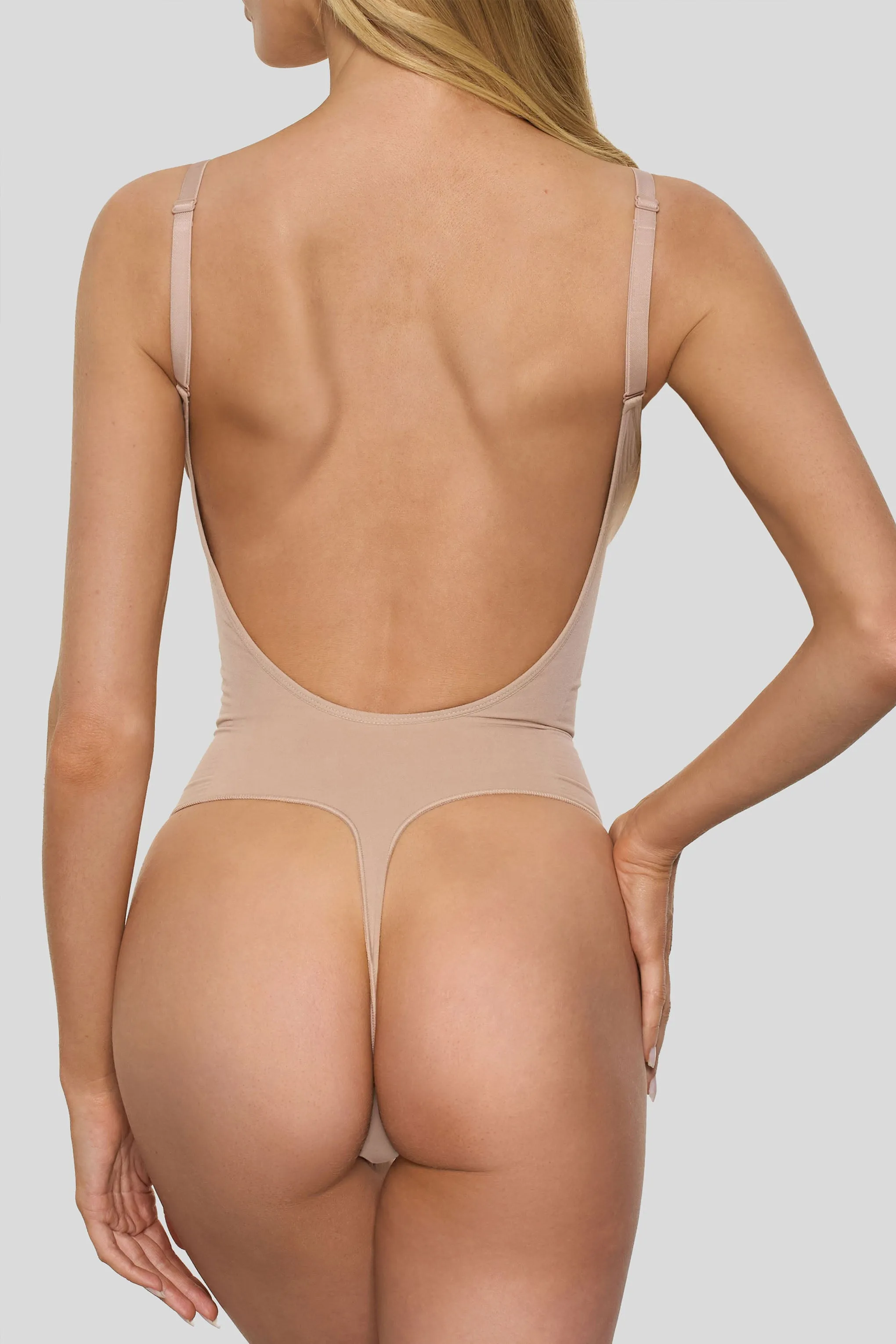 BOOMBA | Beige Bodysuit Thong Shapewear Club L London