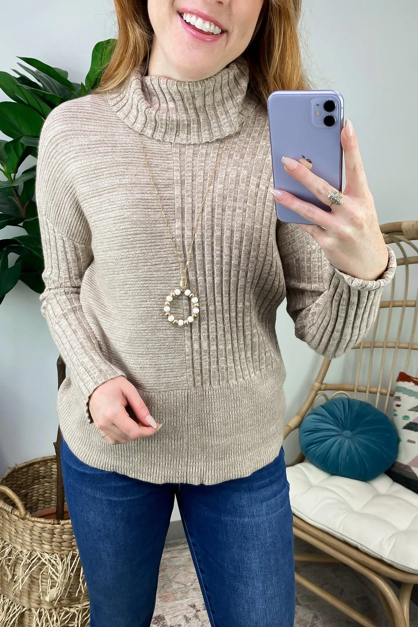 Candis Turtleneck Ribbed Knit Sweater - FINAL SALE