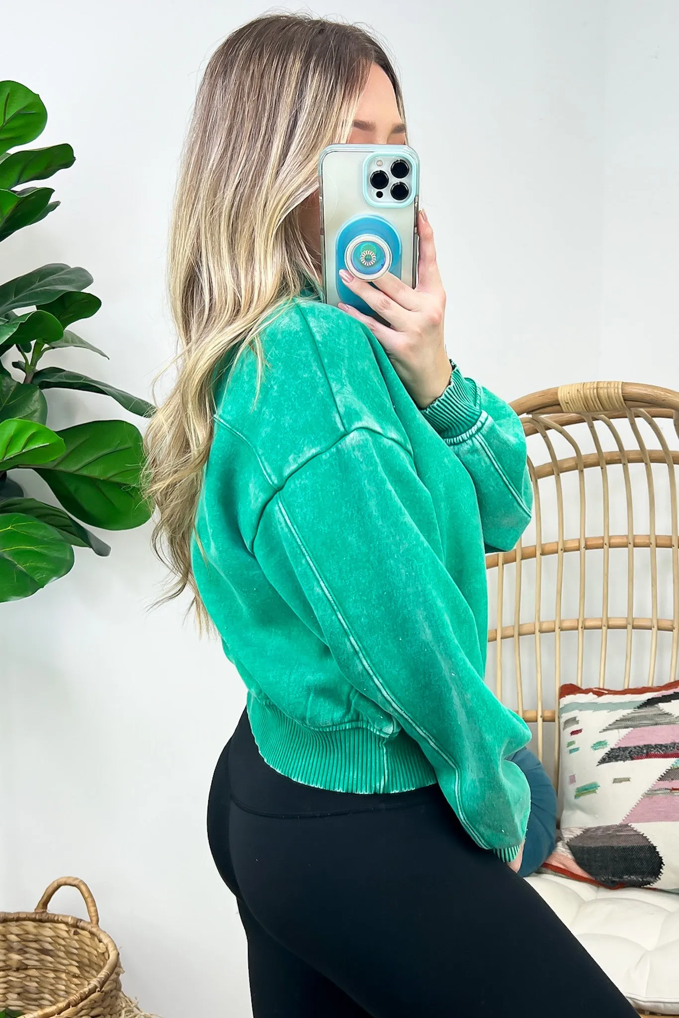Celenia Acid Wash 1/4 Zip Pullover