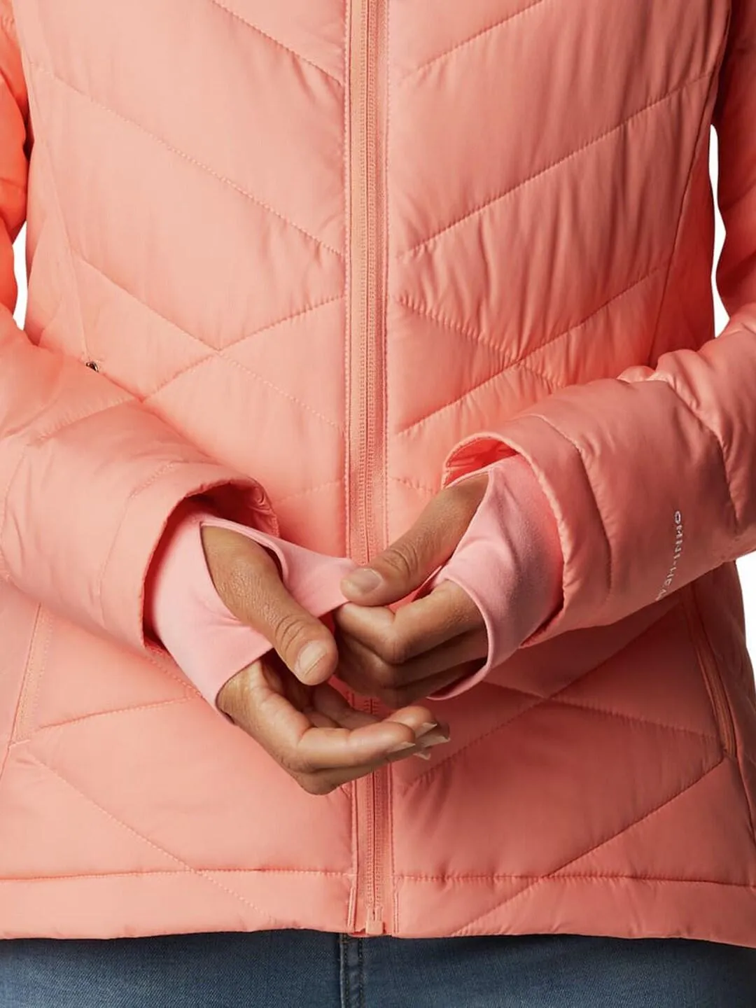 Columbia Women Orange Omni-Heat Reflective Heavenly Hooded Jacket