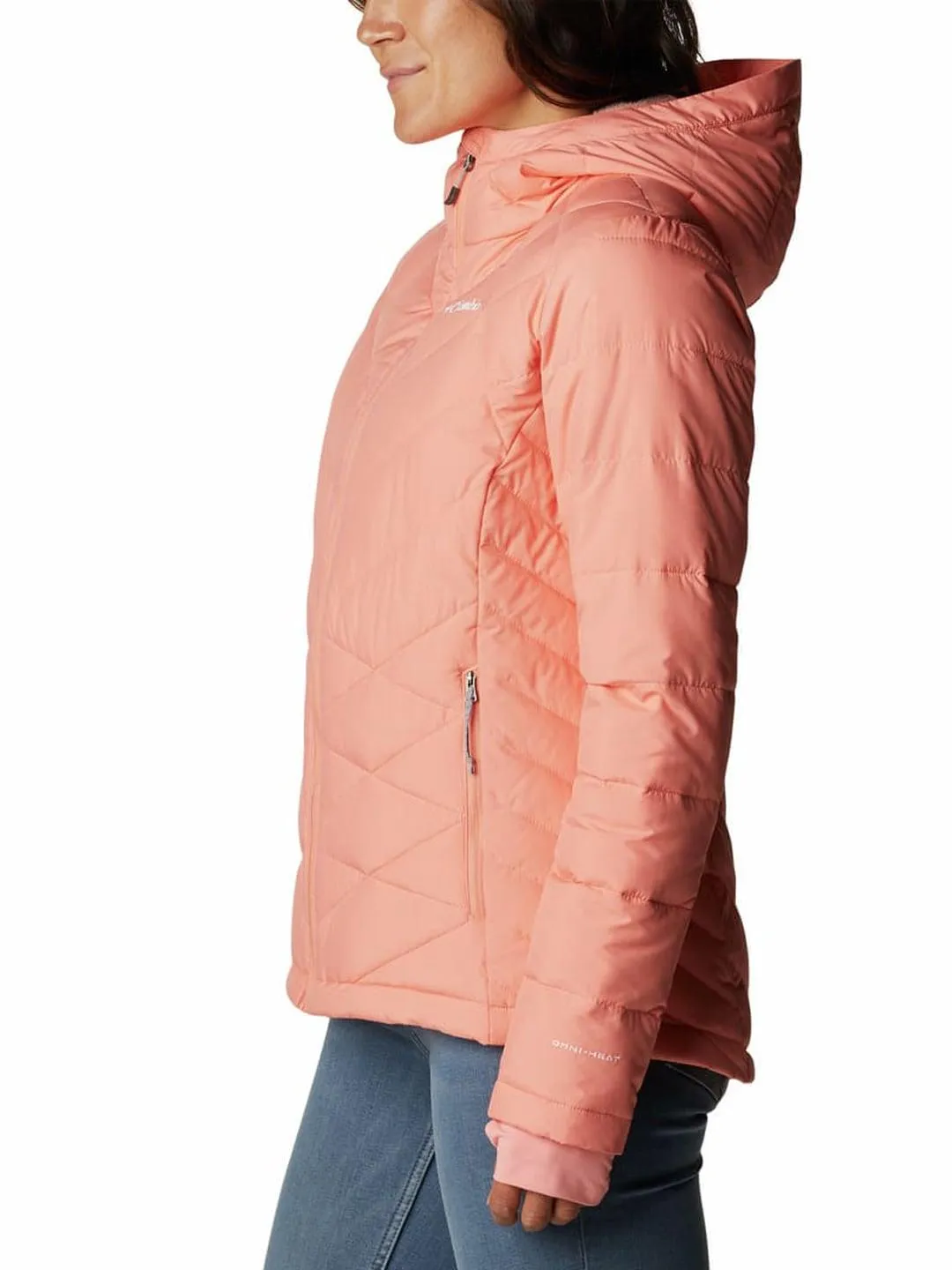 Columbia Women Orange Omni-Heat Reflective Heavenly Hooded Jacket