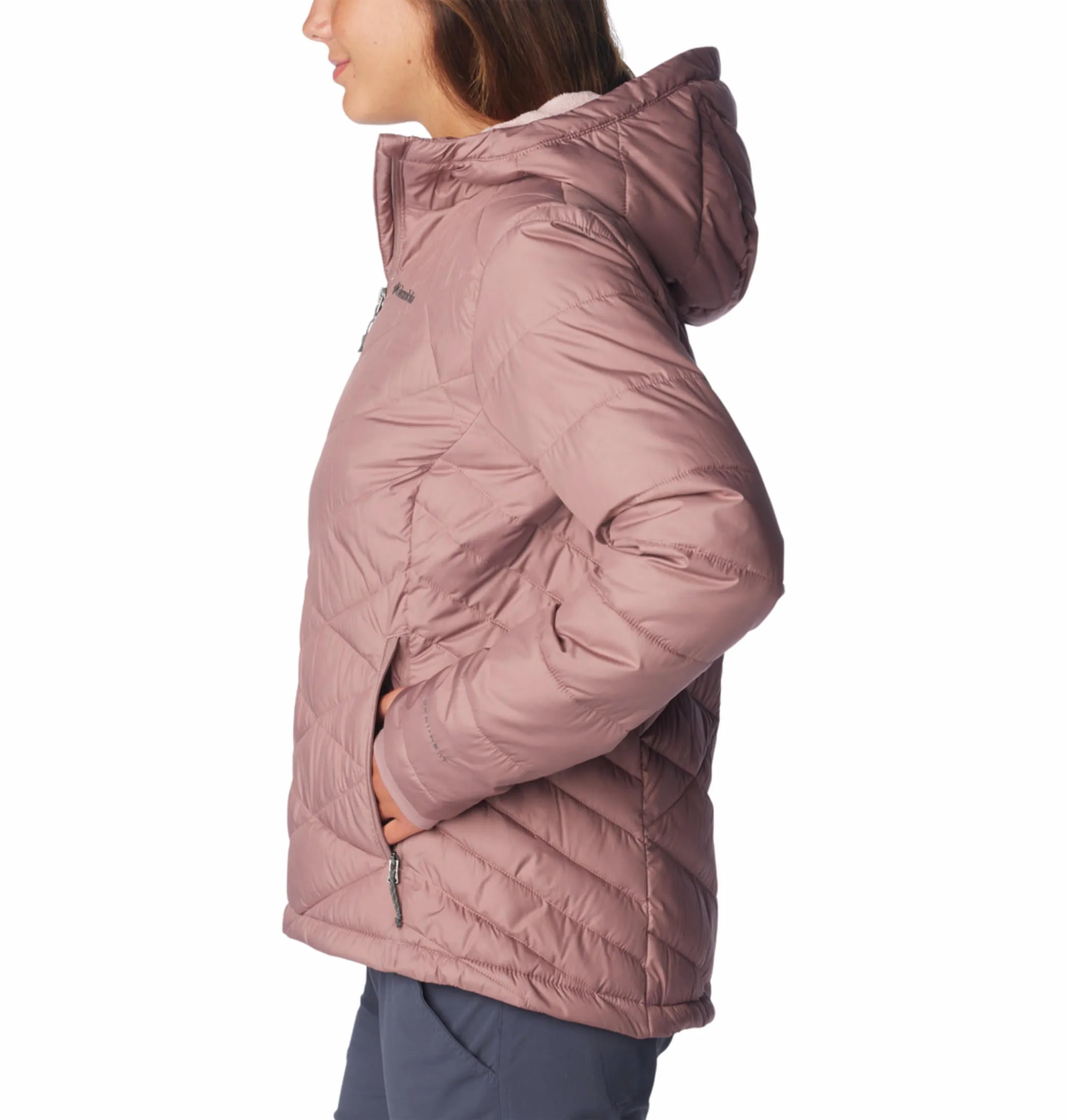Columbia Women Red Omni-Heat Reflective Heavenly Hooded Jacket