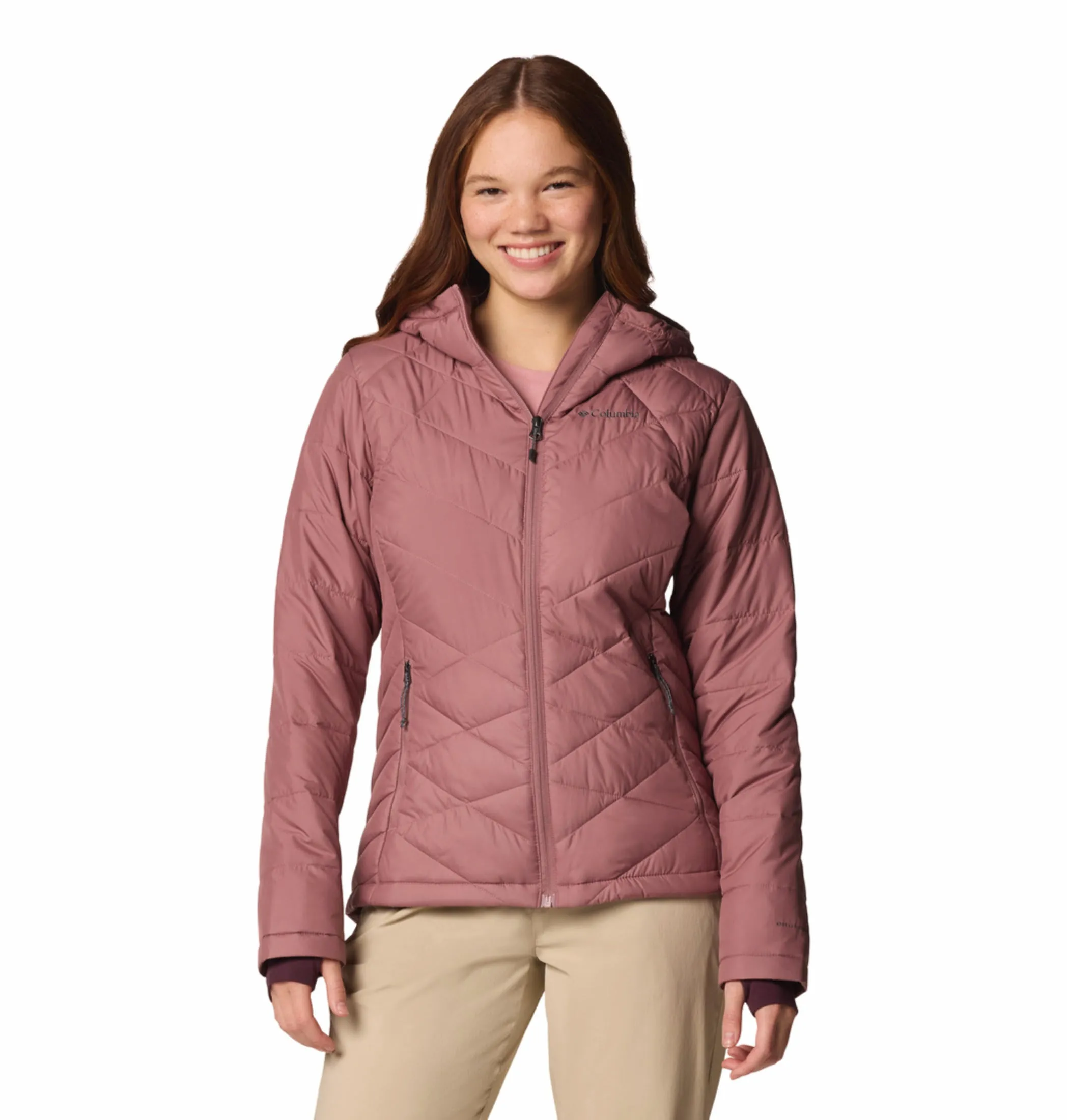 Columbia Women Red Omni-Heat Reflective Heavenly Hooded Jacket