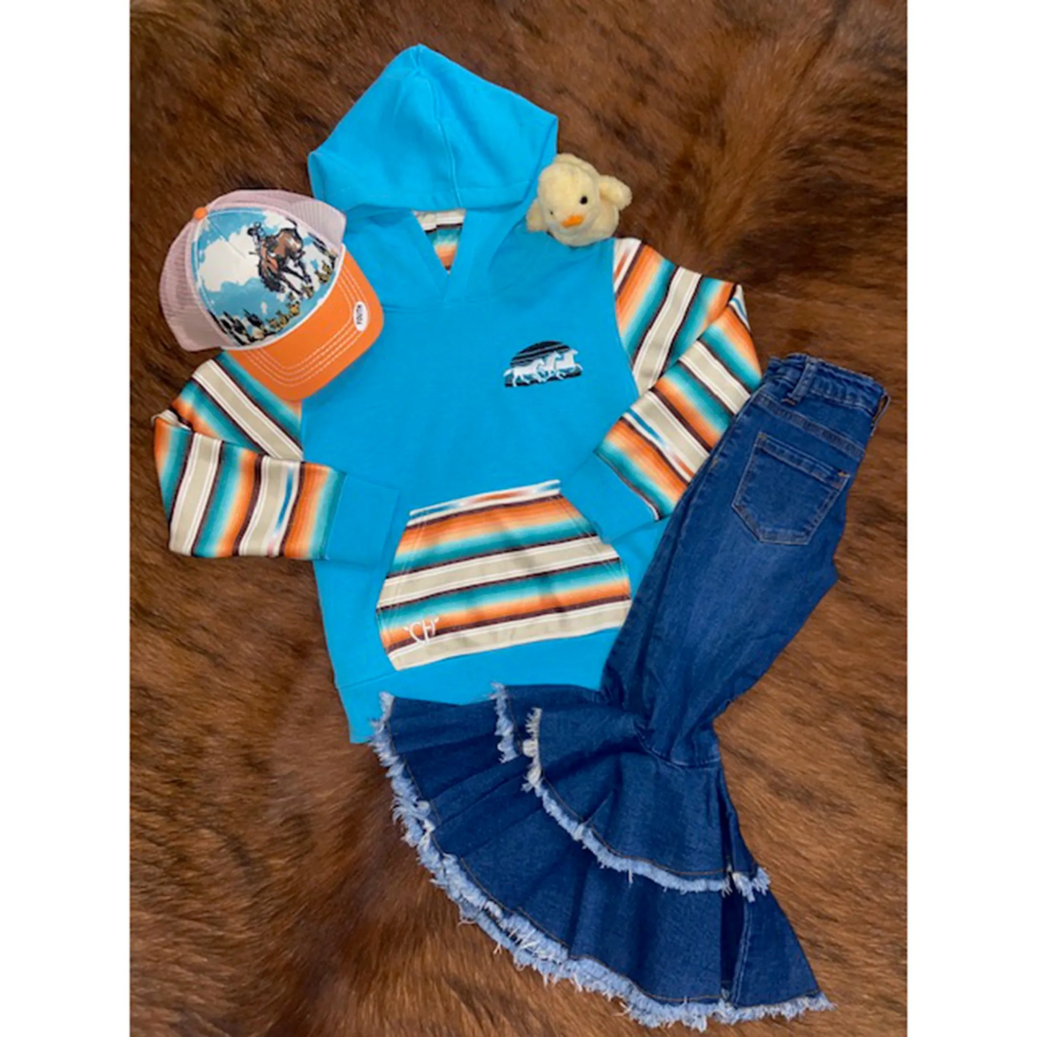 Cowboy Hardware Kids Sunset Horse Pullover