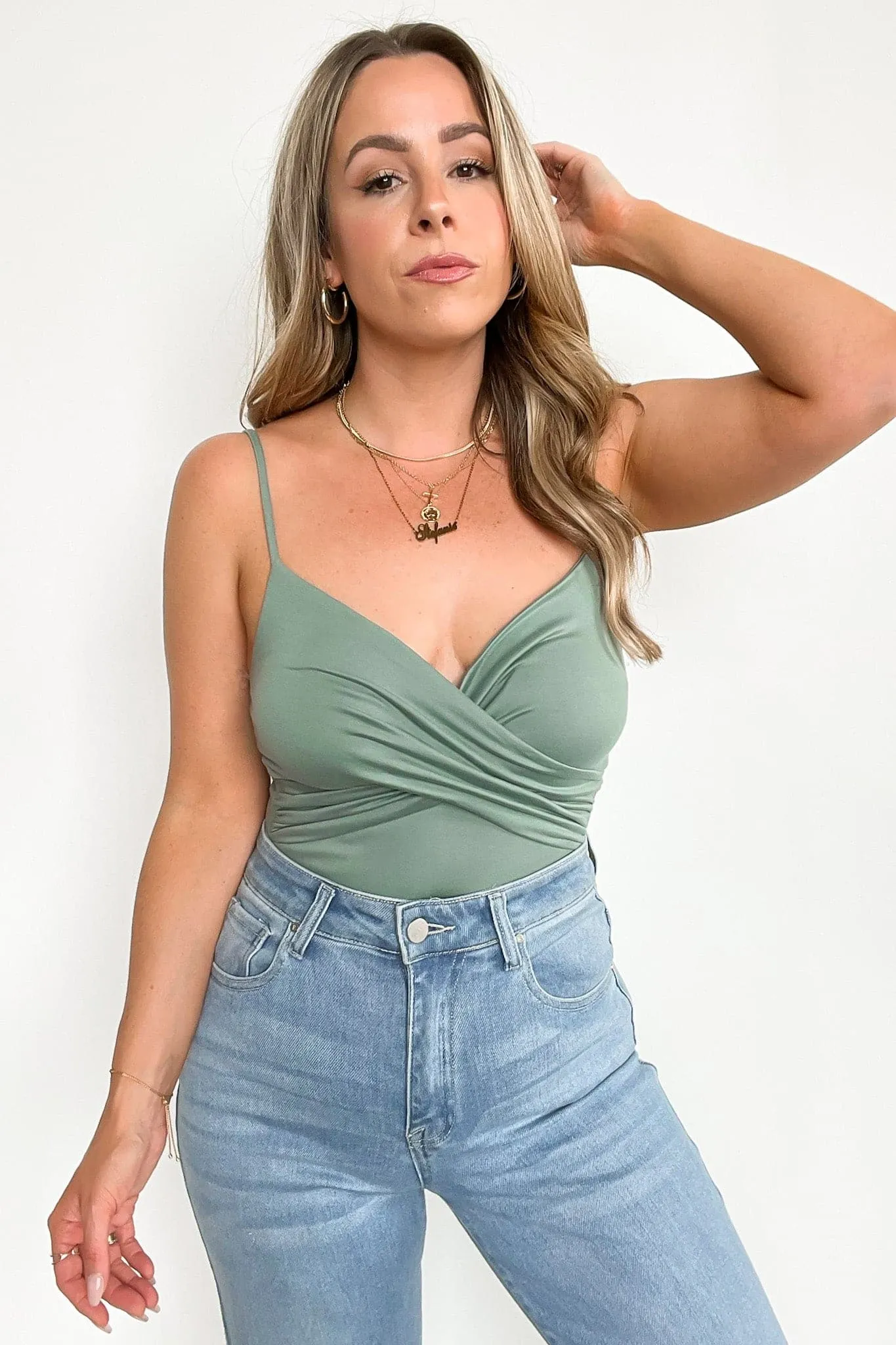 Elianna Surplice V-Neck Bodysuit - FINAL SALE
