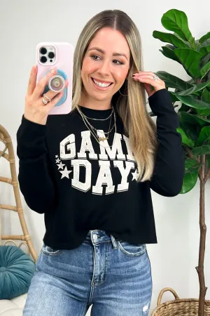 Game Day Graphic Cropped Long Sleeve Tee - FINAL SALE