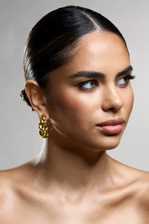 Greta | Gold Twisted Hoop Earrings Club L London