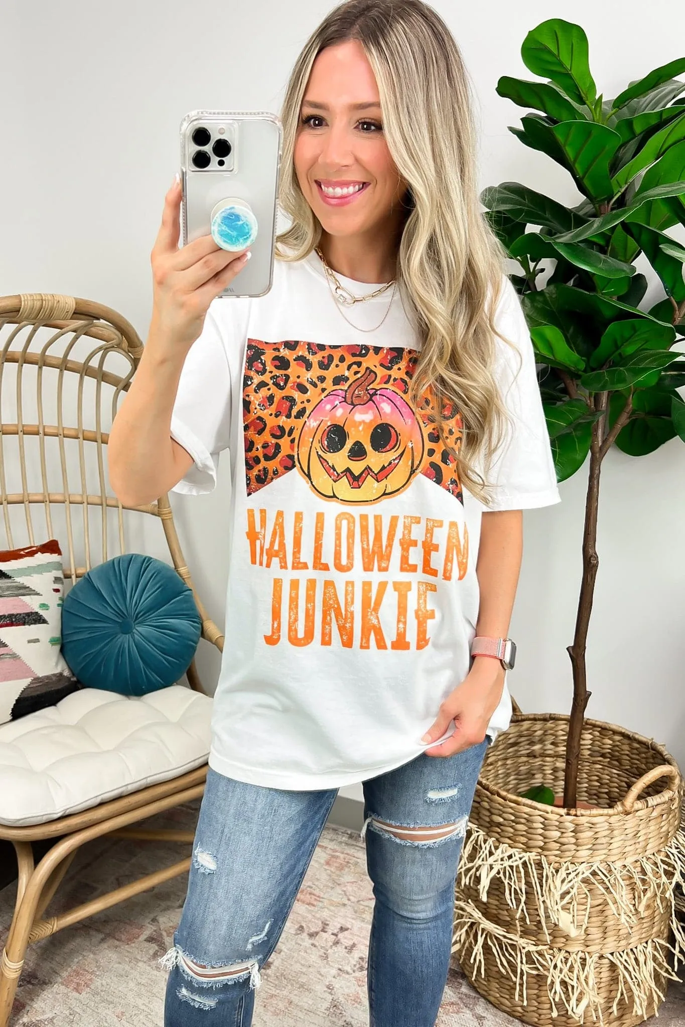 Halloween Junkie Oversized Graphic Tee - FINAL SALE