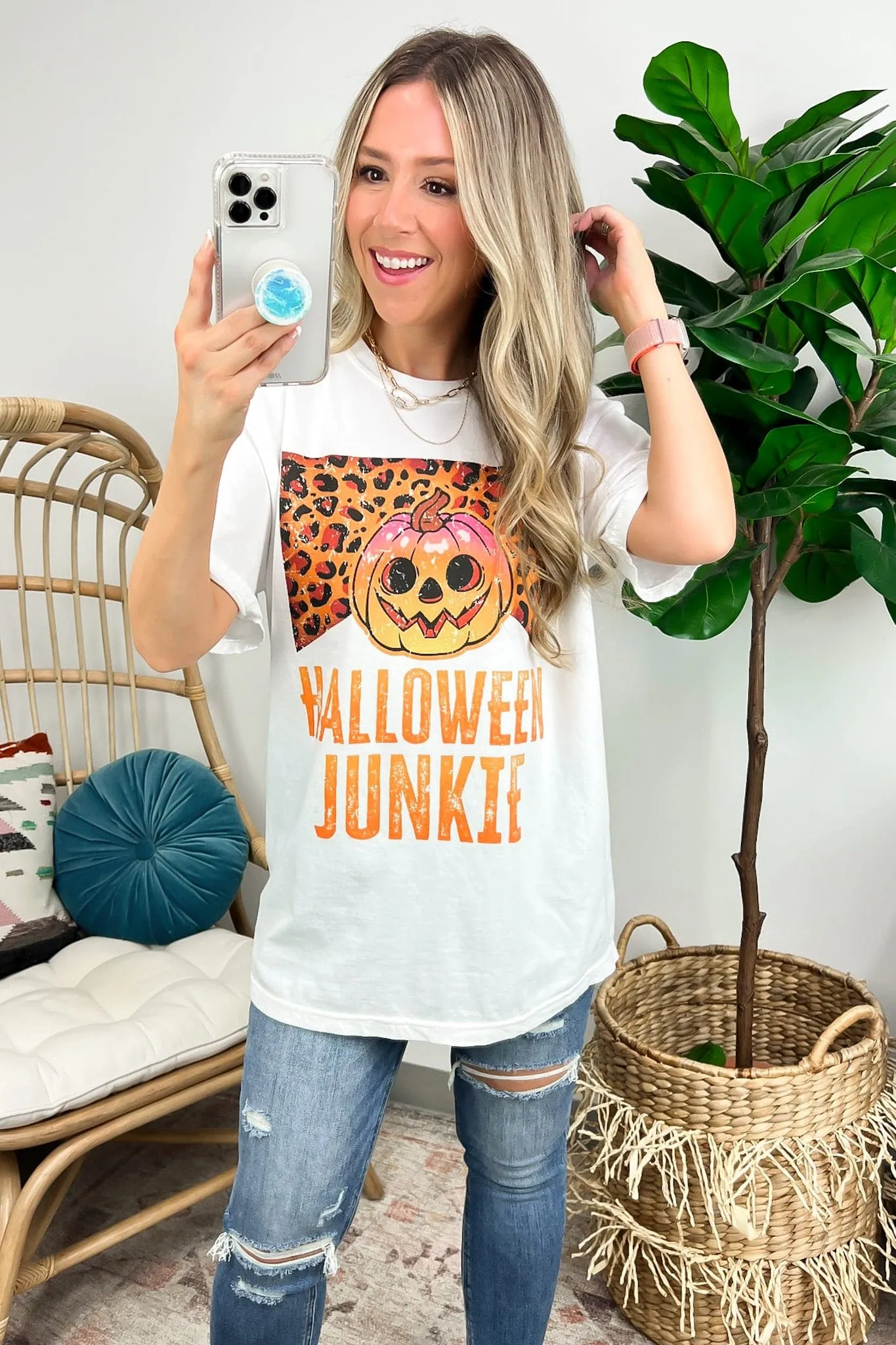 Halloween Junkie Oversized Graphic Tee - FINAL SALE