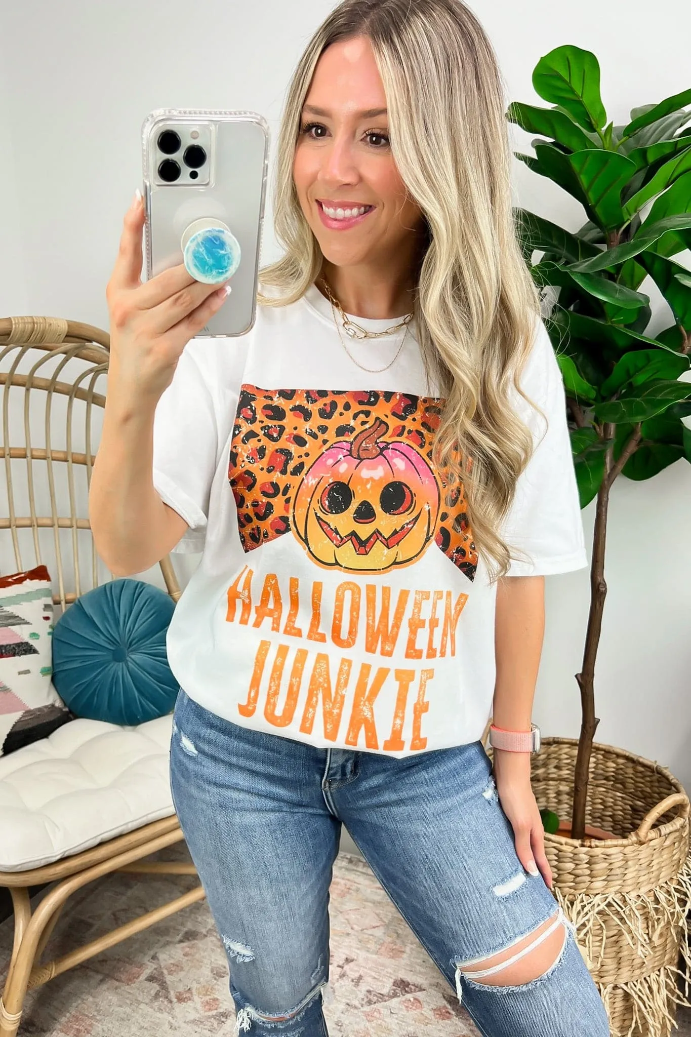 Halloween Junkie Oversized Graphic Tee - FINAL SALE