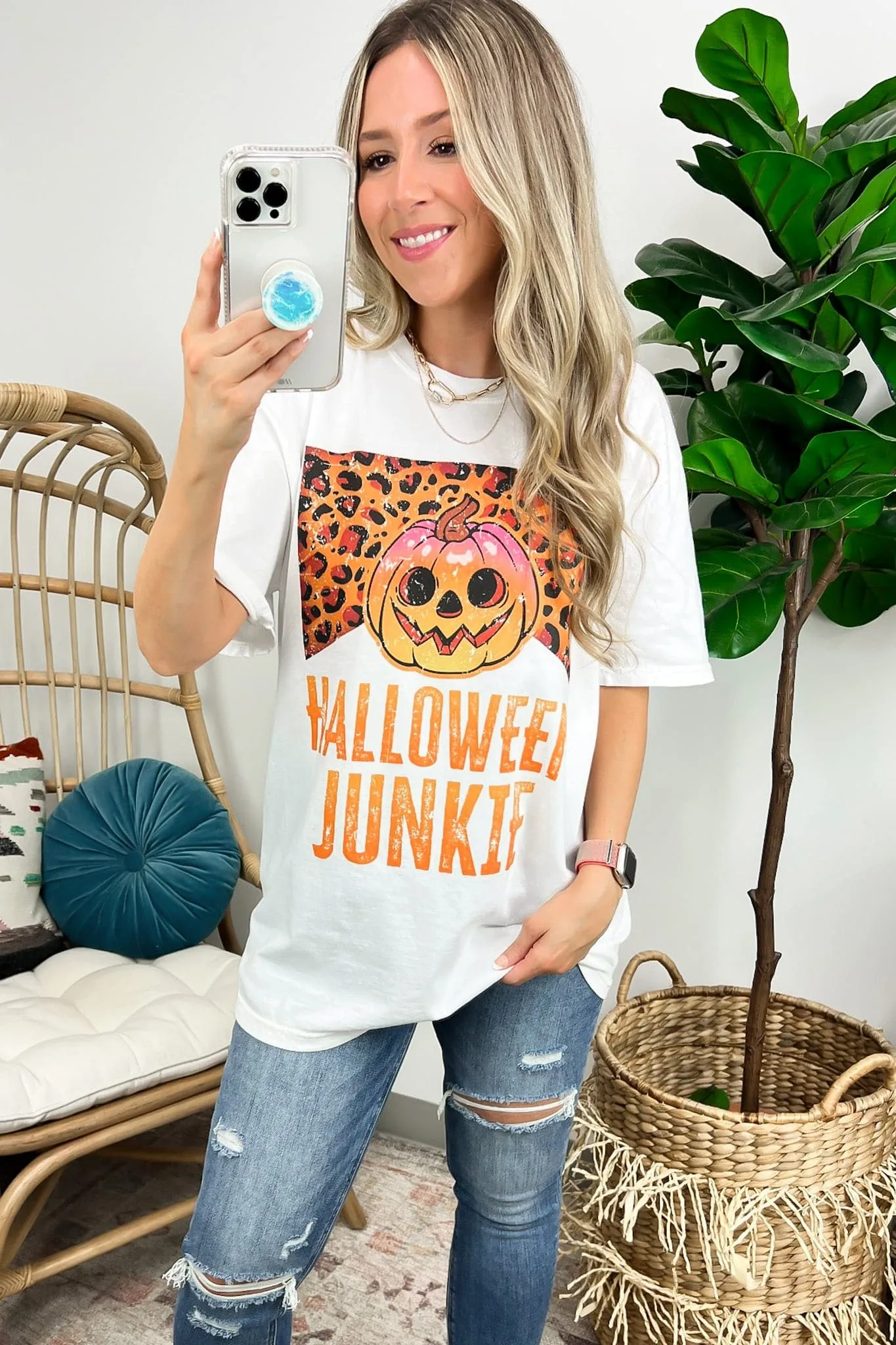 Halloween Junkie Oversized Graphic Tee - FINAL SALE