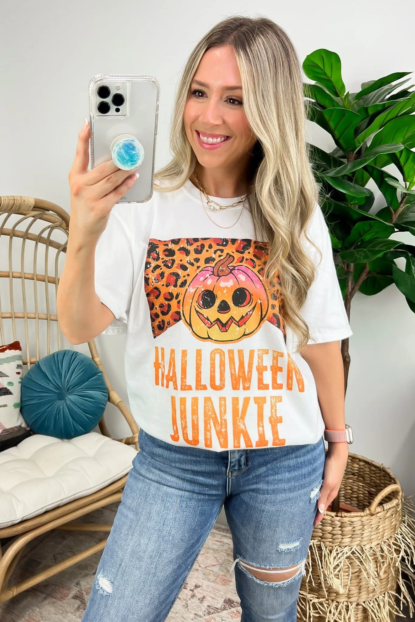 Halloween Junkie Oversized Graphic Tee - FINAL SALE