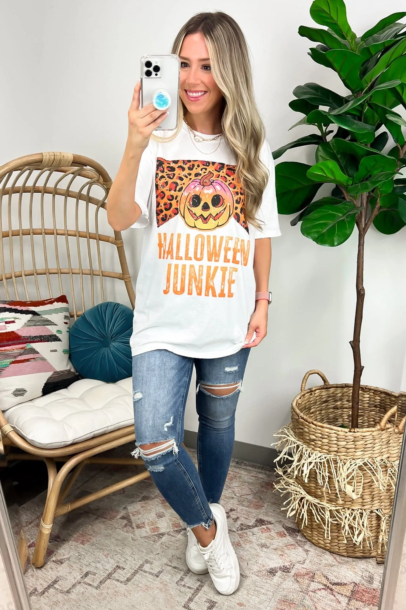 Halloween Junkie Oversized Graphic Tee - FINAL SALE