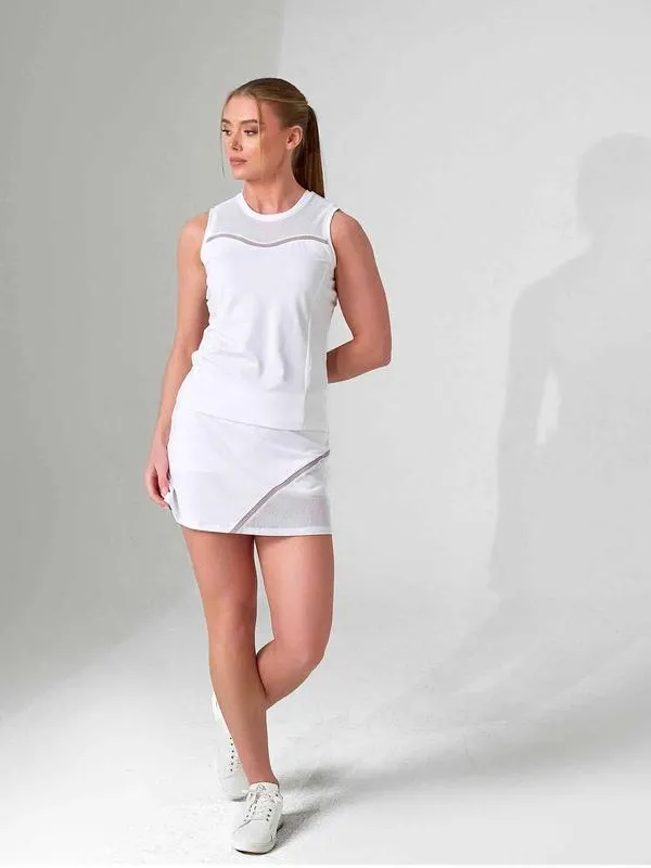 InPhorm Elise Skort (13.5") - White/Latte