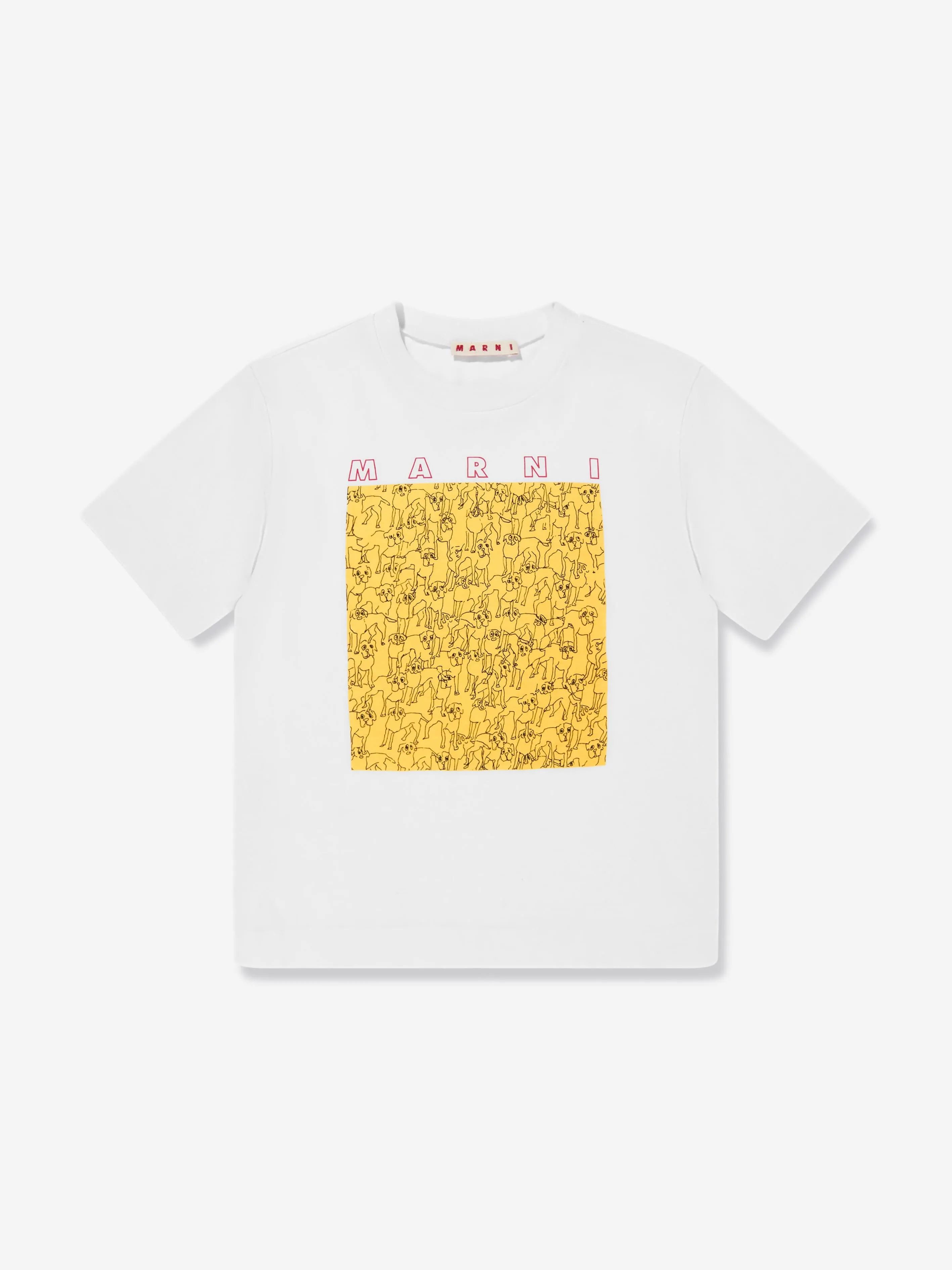Kids Illustrated Dogs Logo T-Shirt in White