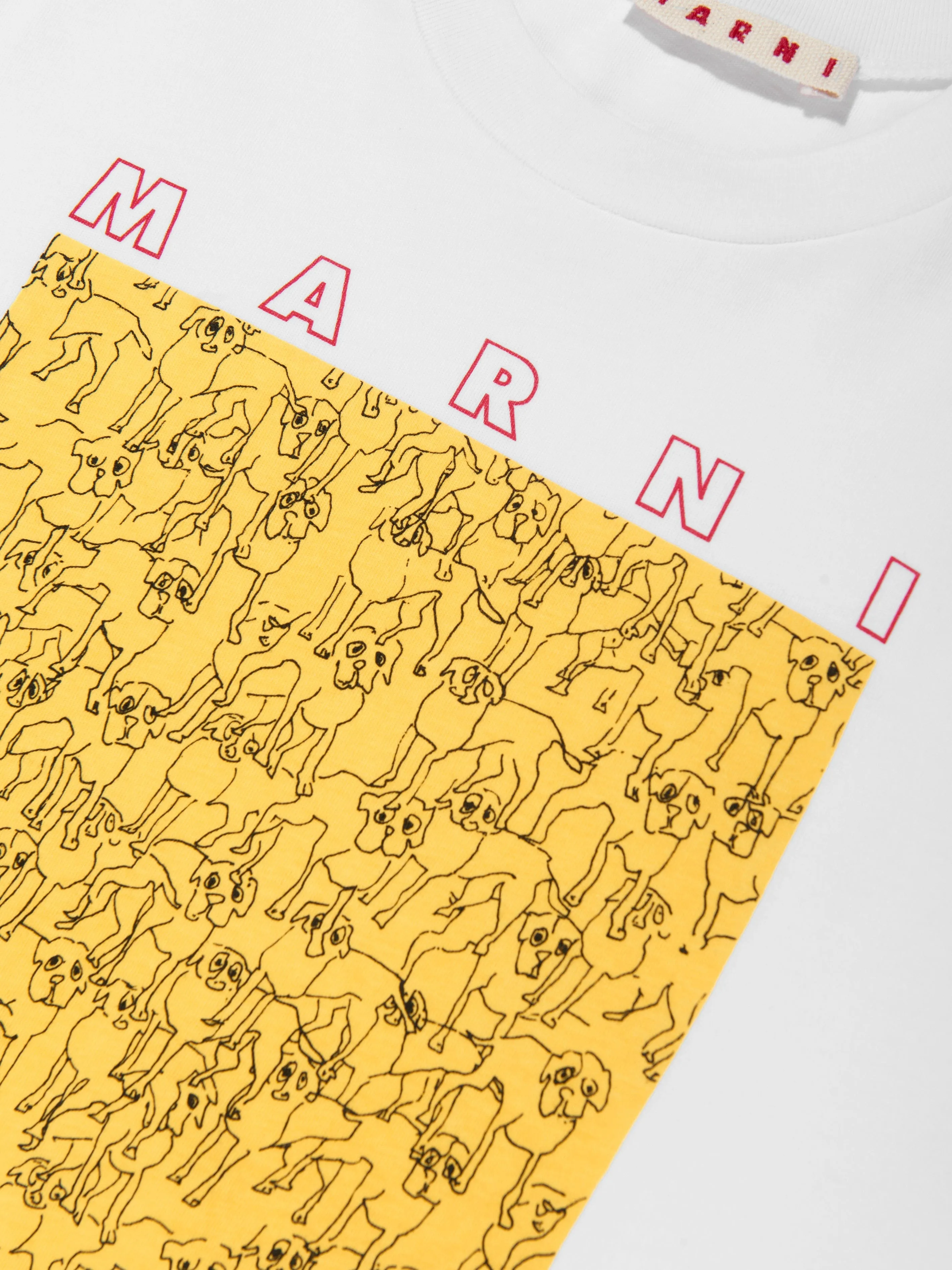 Kids Illustrated Dogs Logo T-Shirt in White