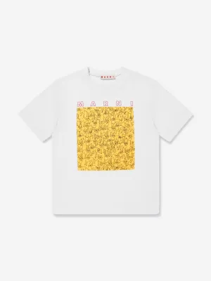 Kids Illustrated Dogs Logo T-Shirt in White