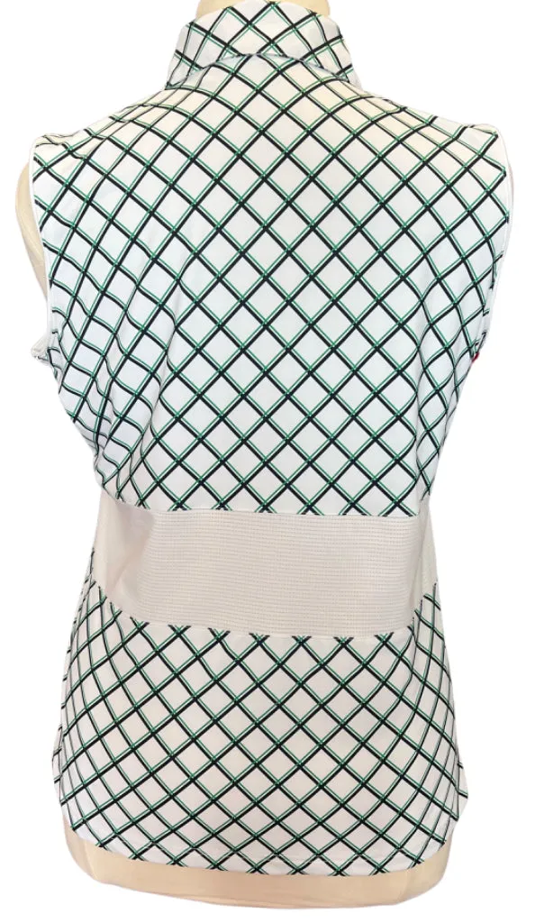 Lady Hagen Green and Navy Plaid Sleeveless Top Size XL