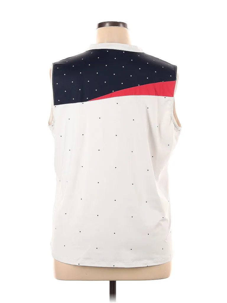 Lady Hagen White, Red & Blue Patriotic Sleeveless Golf Polo Size 1X