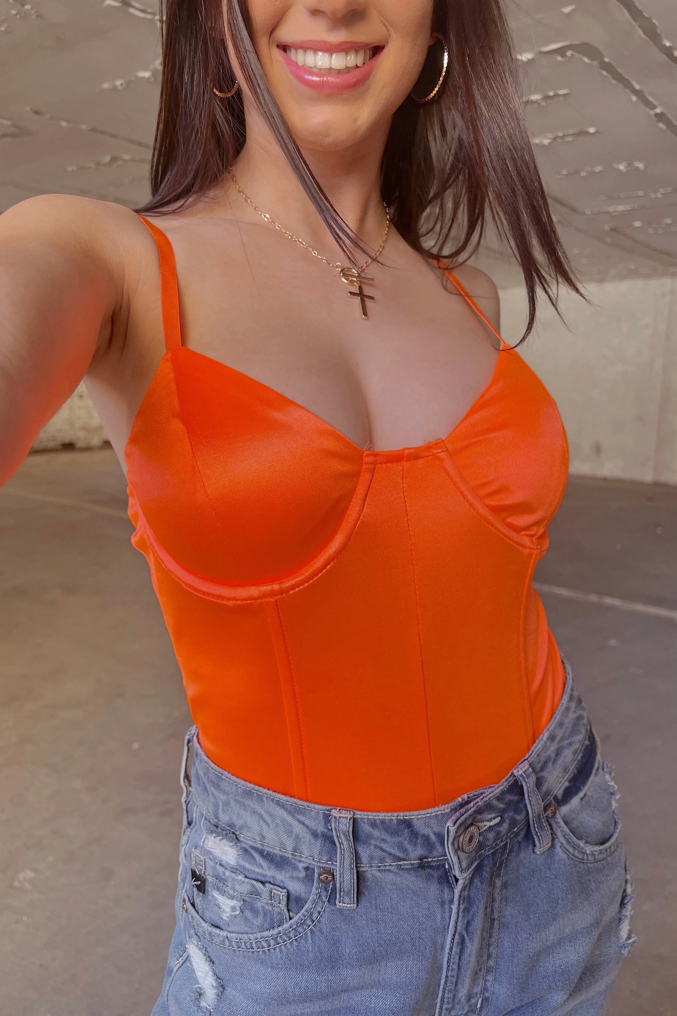 Living Luxe Satin Bustier Bodysuit - FINAL SALE