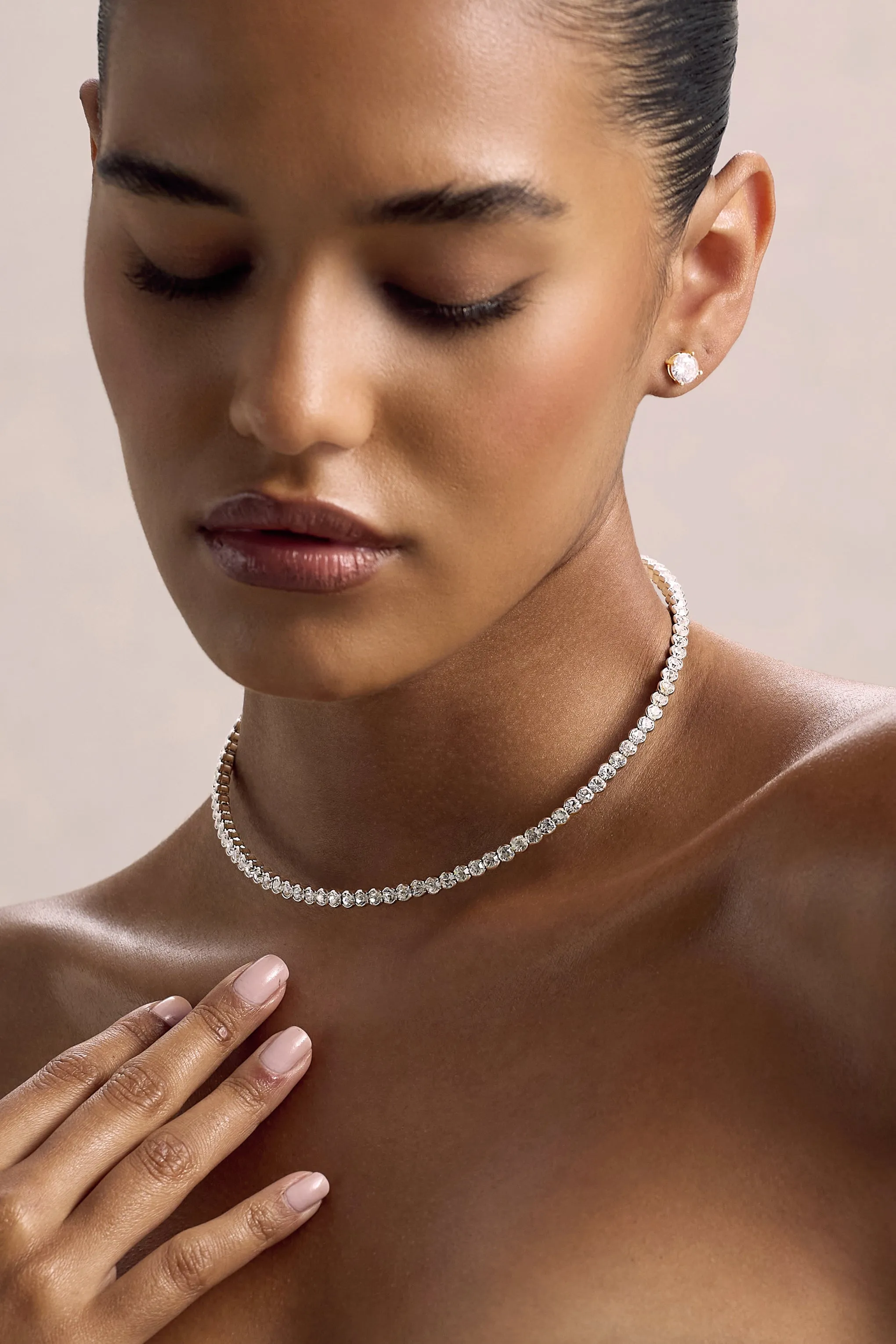 Luminara | Silver Diamante Necklace Club L London