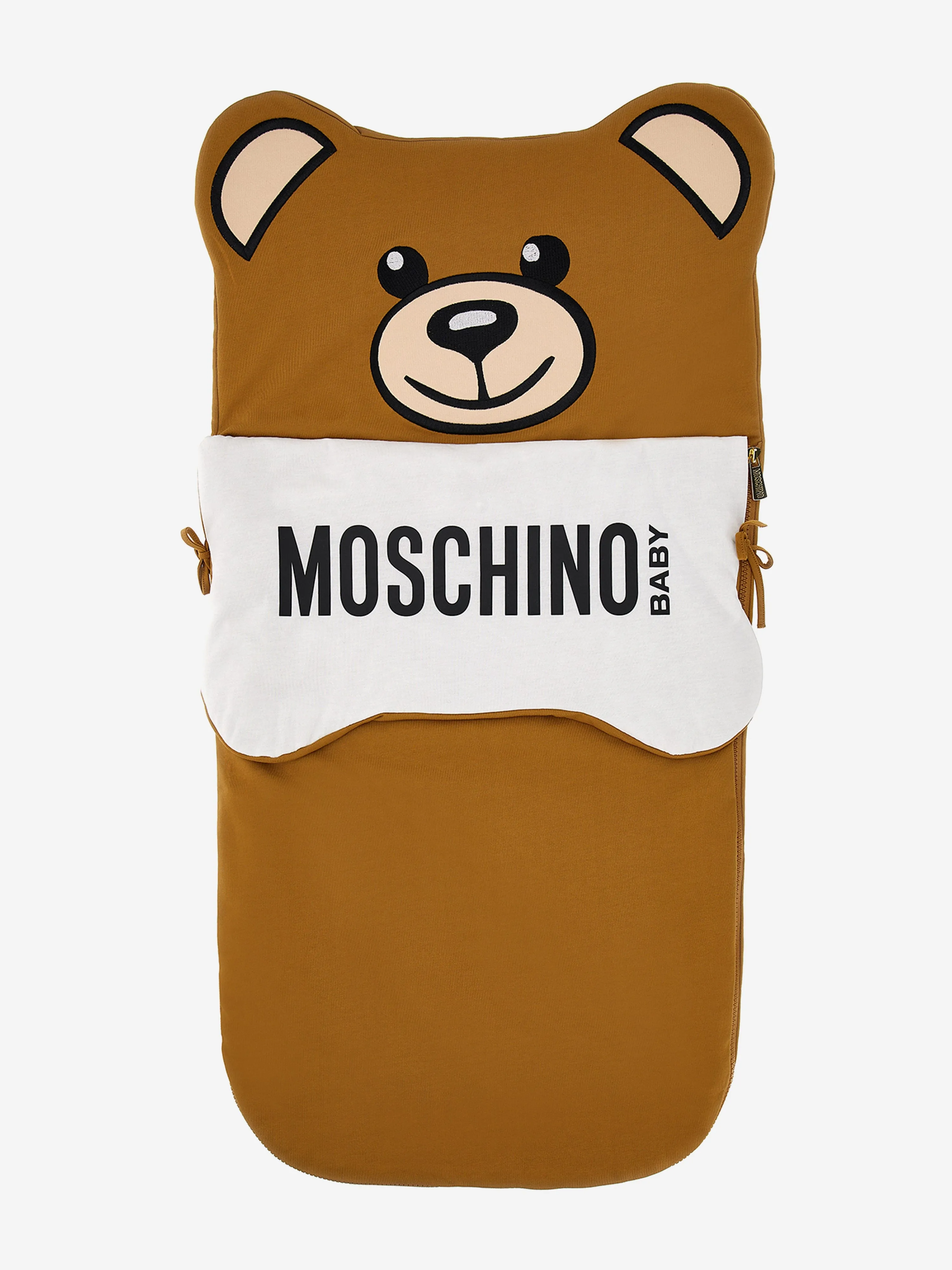 Moschino Baby Teddy Bear Logo Nest in Brown (77cm)