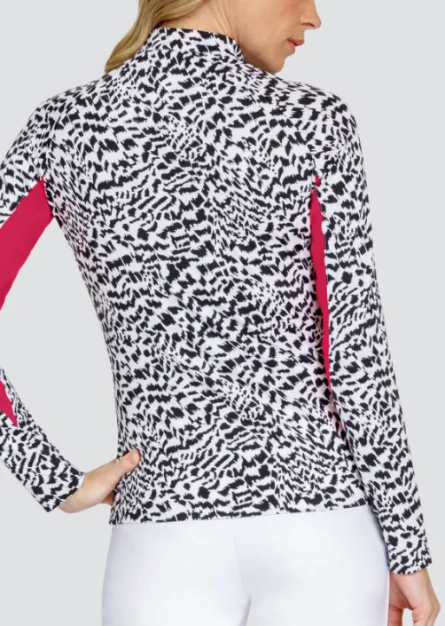 New Tail Shalia Long Sleeve Golf Top in Abstract Cheetah Size XXL. MSP$100