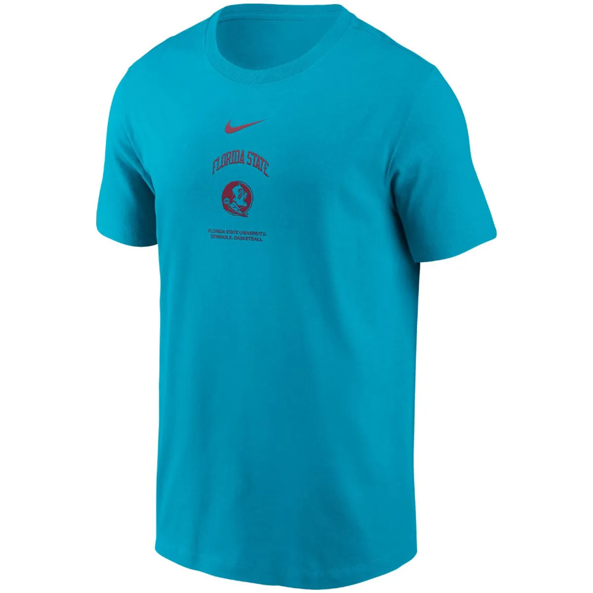 Nike Men's Florida State Seminole Logo/Florida State University Seminole Basketball Design Dri-fit Short Sleeve T-shirt - Turquoise