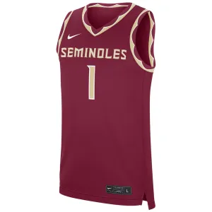 Nike Youth 2024 Seminoles #1 Basketball Jersey - Garnet