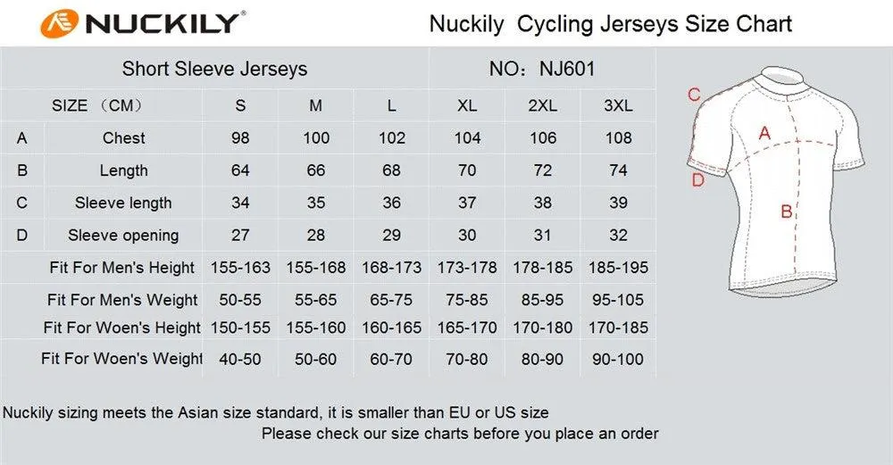 Nuckily NJ601 Mens Cycling Jersey (Blue)