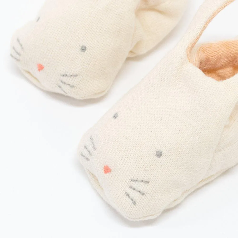 Peach Bunny Baby Booties