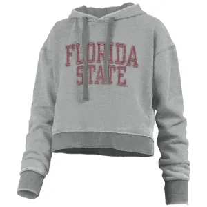 Pressbox Women's FlorIda State Vintage Waist-length Reverse Hood - Grey