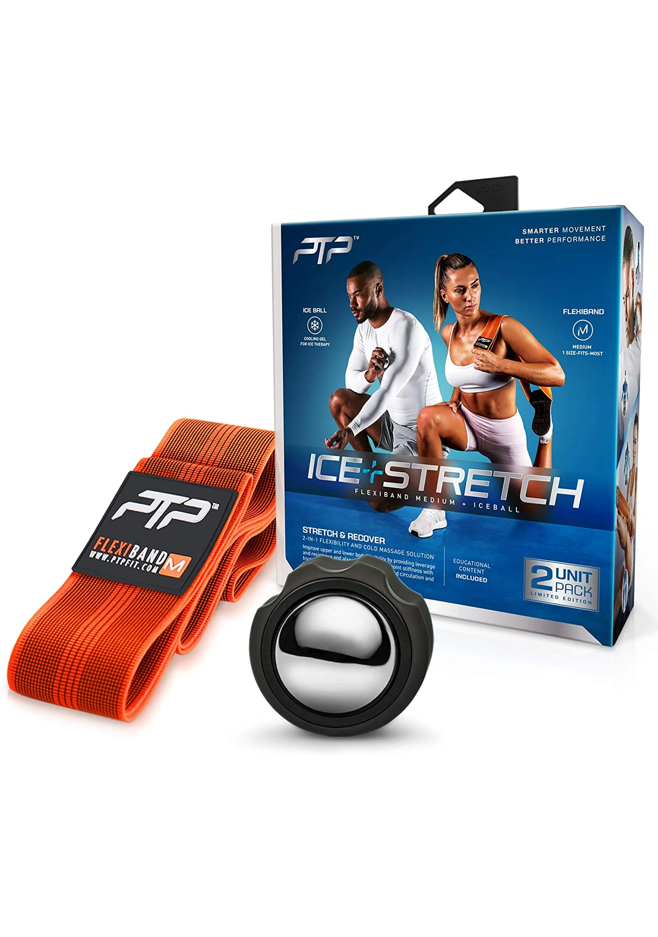 PTP Ice   Stretch Duo Pack: Flexiband and Ice Ball