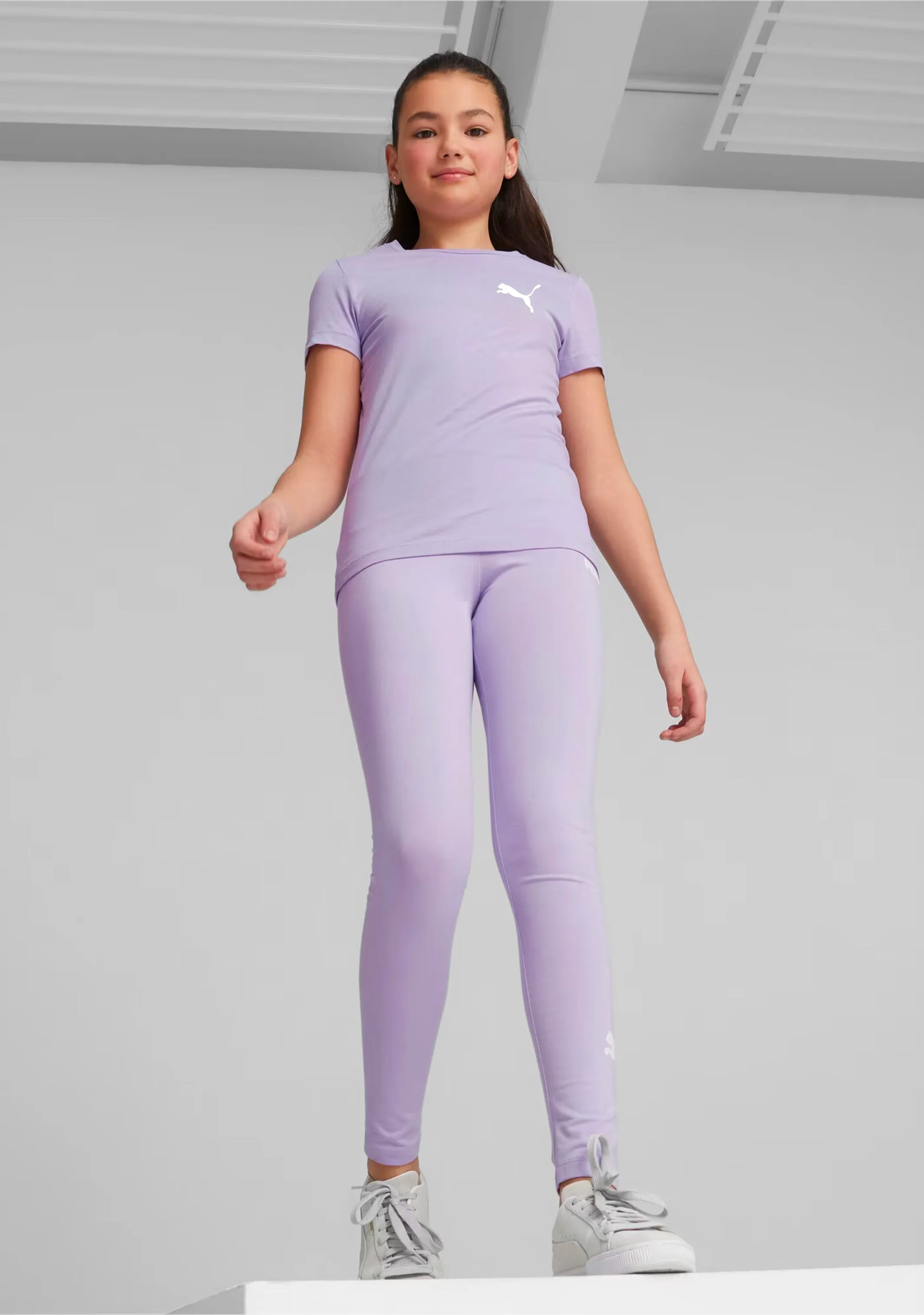 Puma Girls' Small Logo Tee Vivid Violet