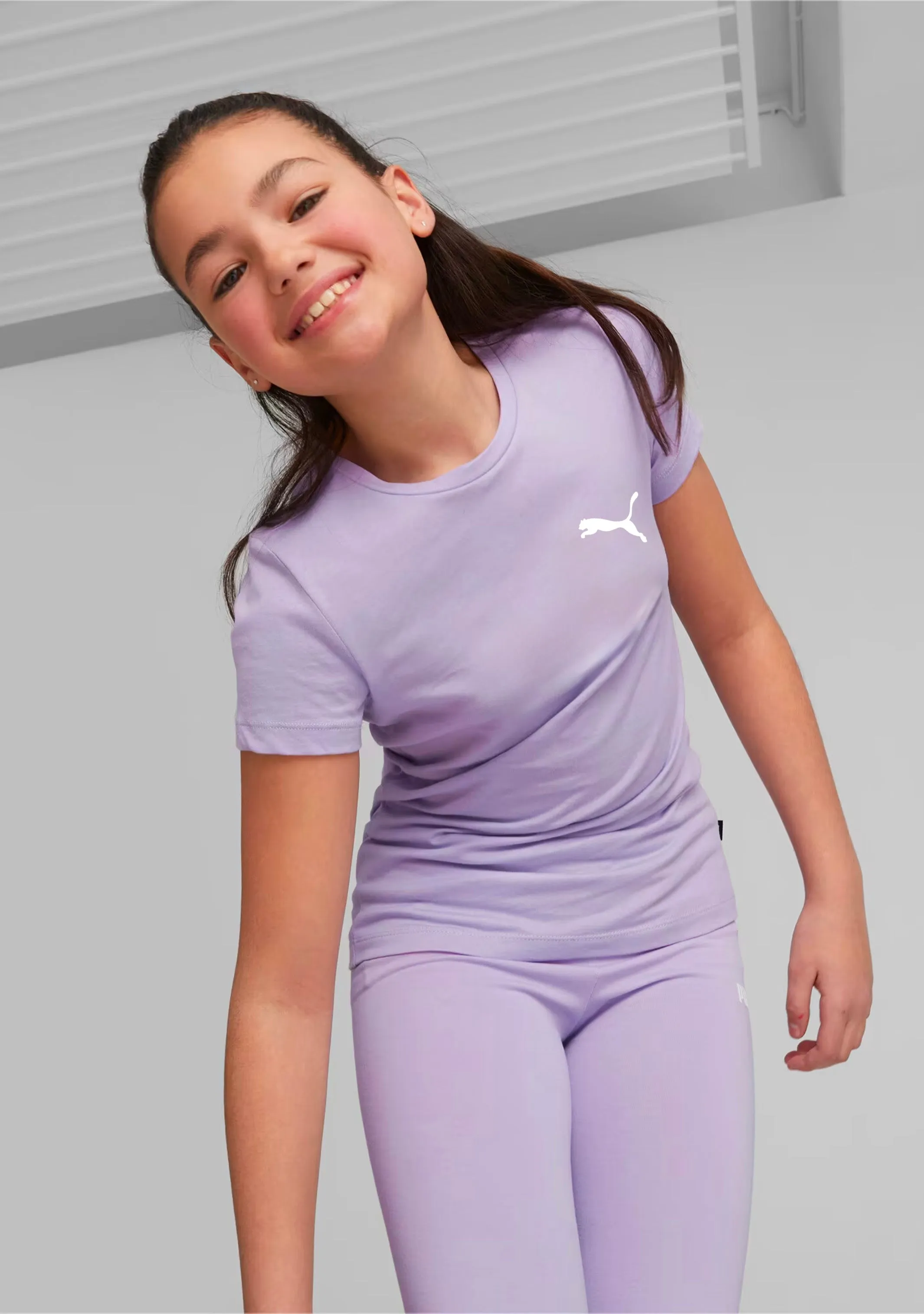 Puma Girls' Small Logo Tee Vivid Violet