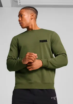 Puma Men's Essential Logo Fleece Sweat Crew Olive Green