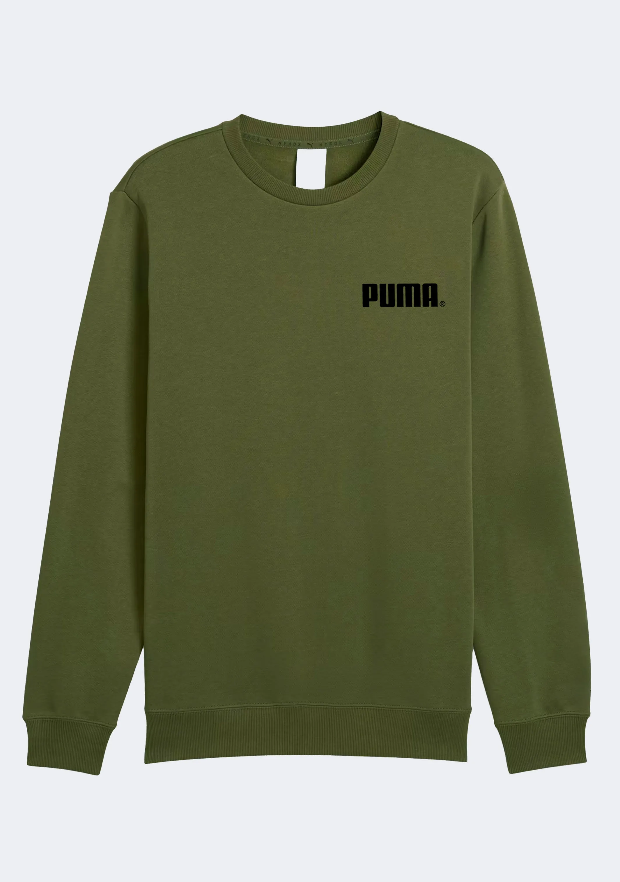 Puma Men's Essential Logo Fleece Sweat Crew Olive Green