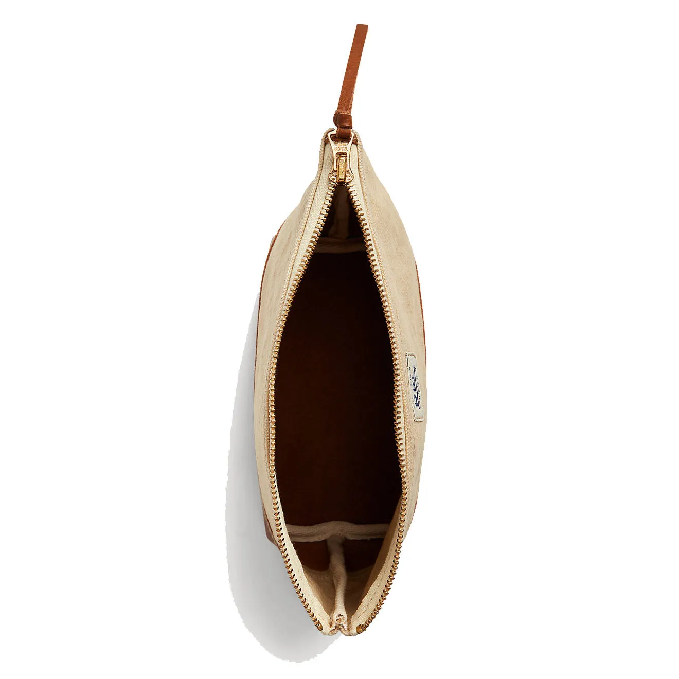 RRL by Ralph Lauren Leather-Trim Canvas Pouch Greige/Brown