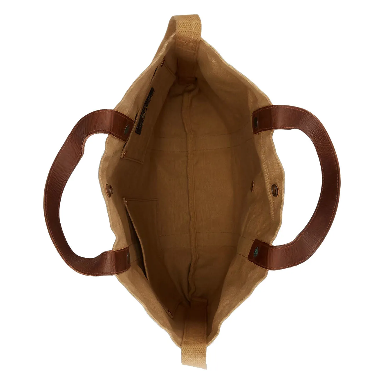 RRL by Ralph Lauren Leather-Trim Canvas Tote Khaki/Brown