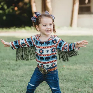 Shea Baby Buffalo Fringe Long Sleeve Onesie
